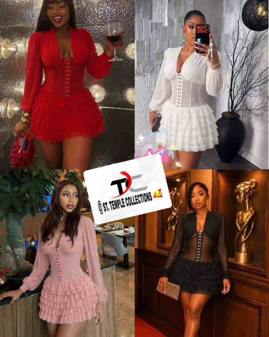 Corset Ruffled Mini Dress