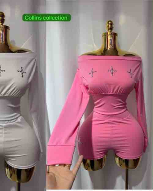 Off-Shoulder Long Sleeve Two-Piece Set
