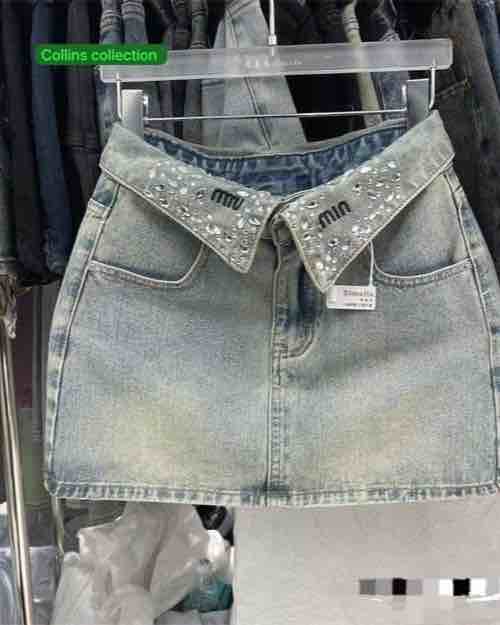 Women's Embellished Denim Mini Skirt