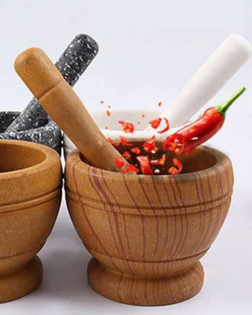 Wooden Mortar and Pestle Set