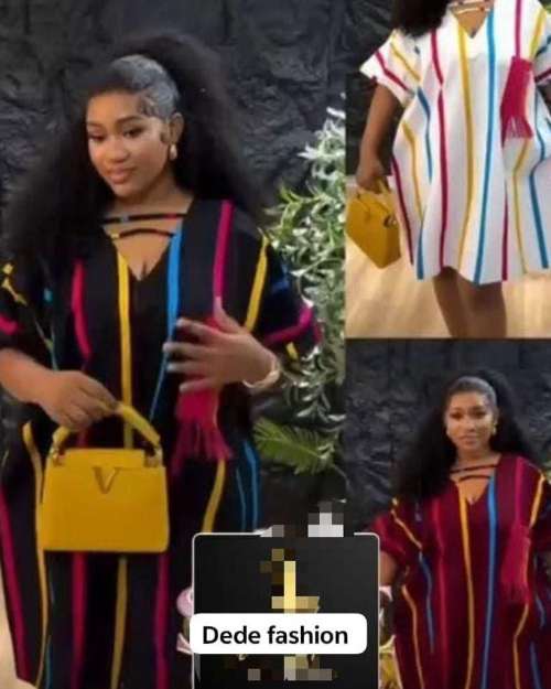 Women's Striped Kaftan Dress