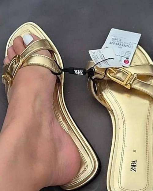 Gold Buckle Slippers