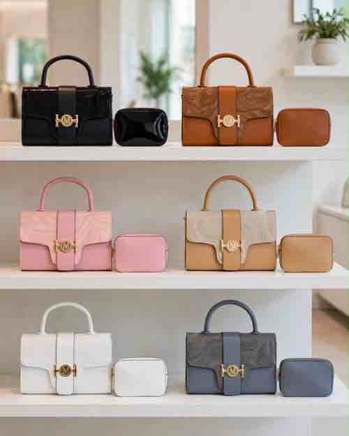 Quilted Crossbody Handbag with Gold-Tone B Logo