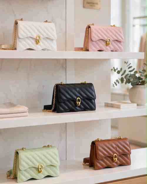 Quilted Shoulder Bags with Chain Strap