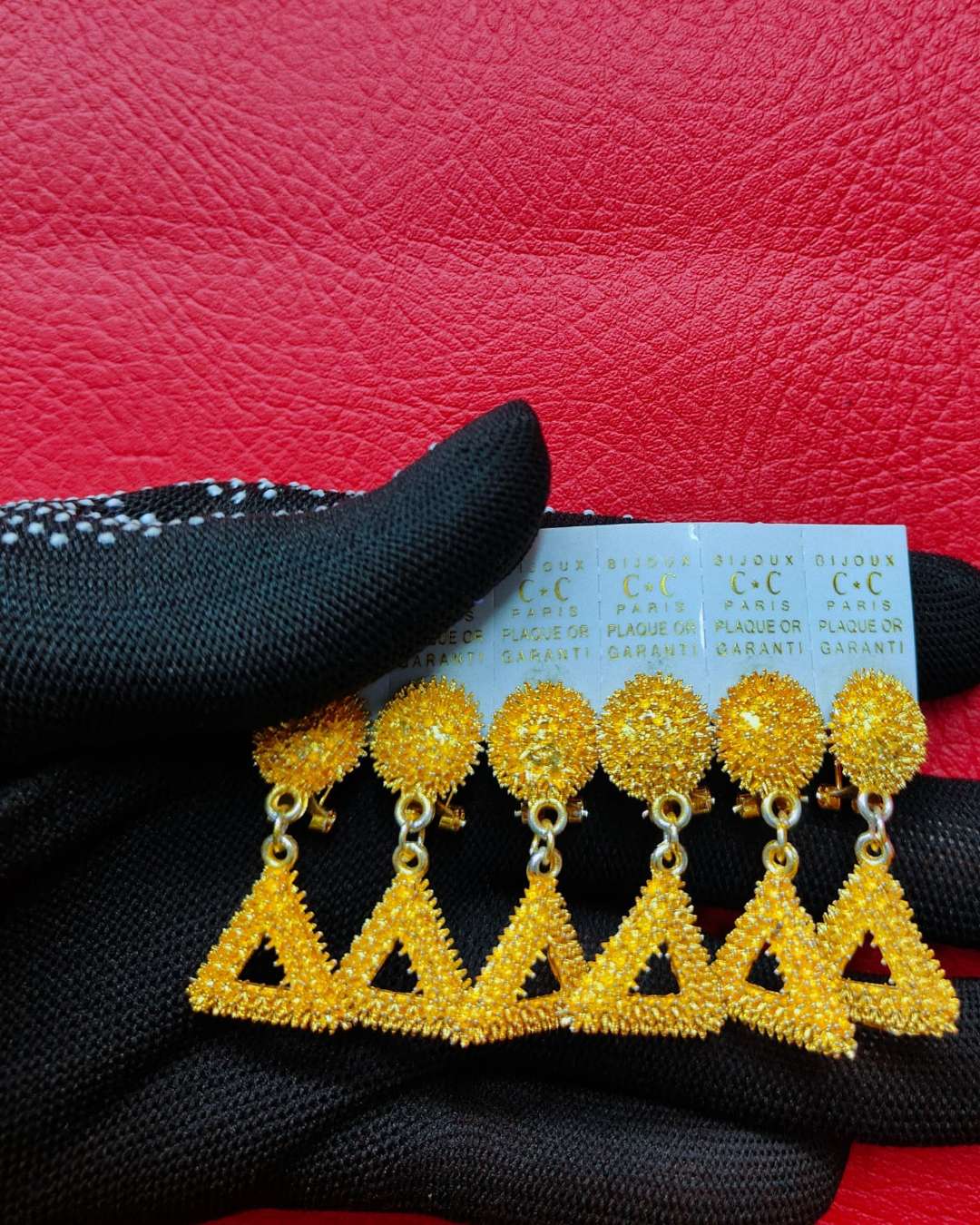 Gold Plated Triangle Drop Earrings