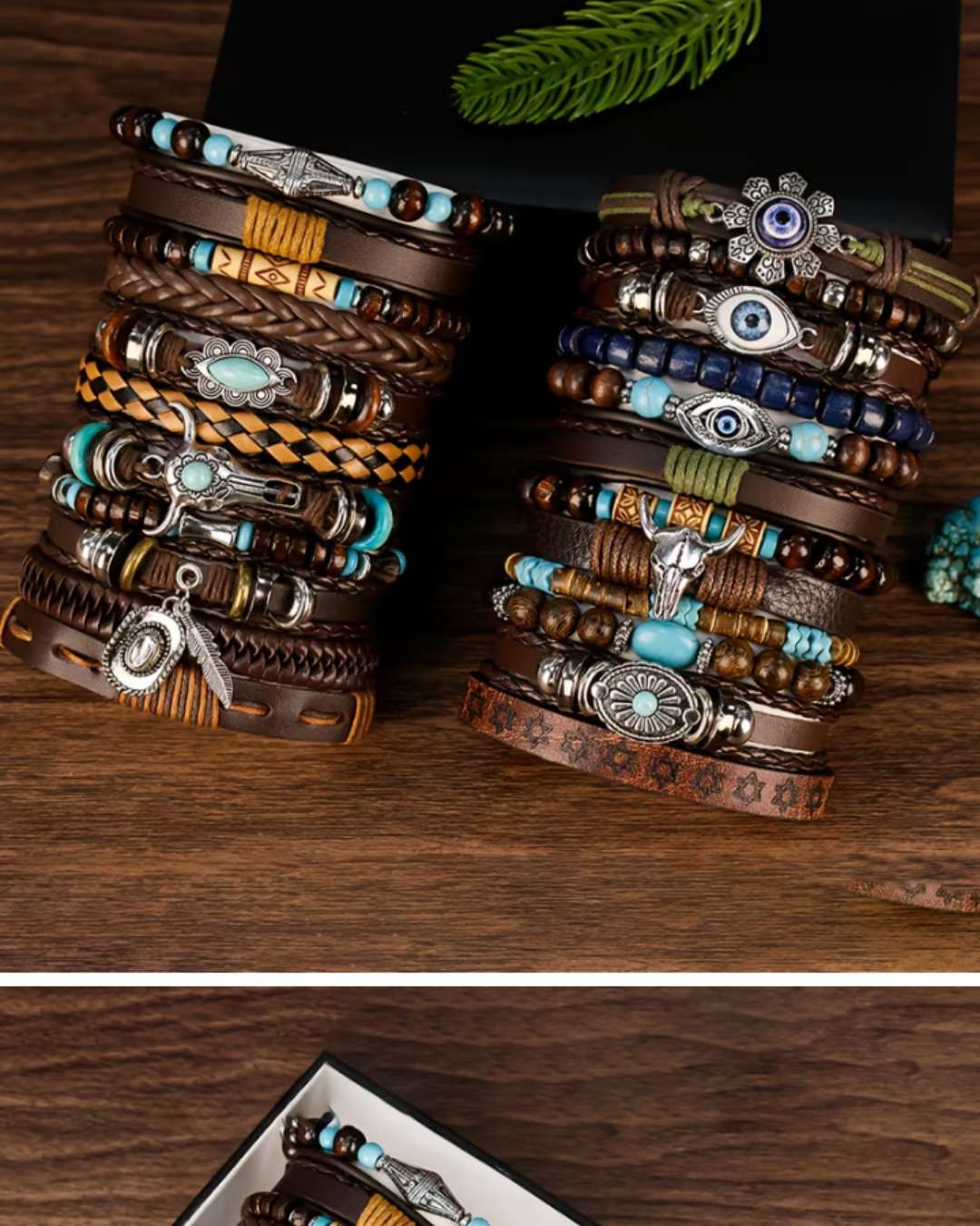 Bohemian Leather Bracelets Set