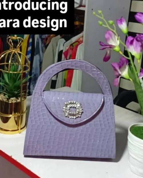 Purple Croc-Embossed Handbag