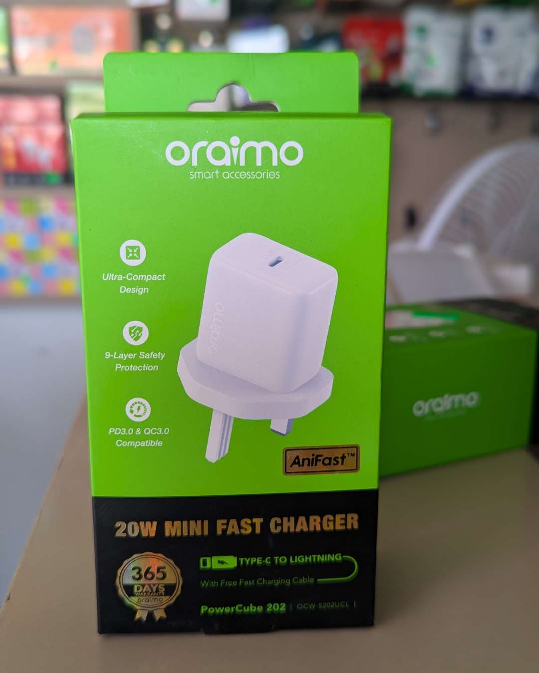 Oraimo PowerCube 202 20W Mini Fast Charger with Type-C to Lightning Cable