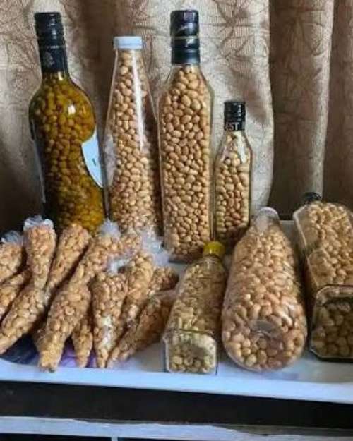 Golden Groundnuts in Bottles