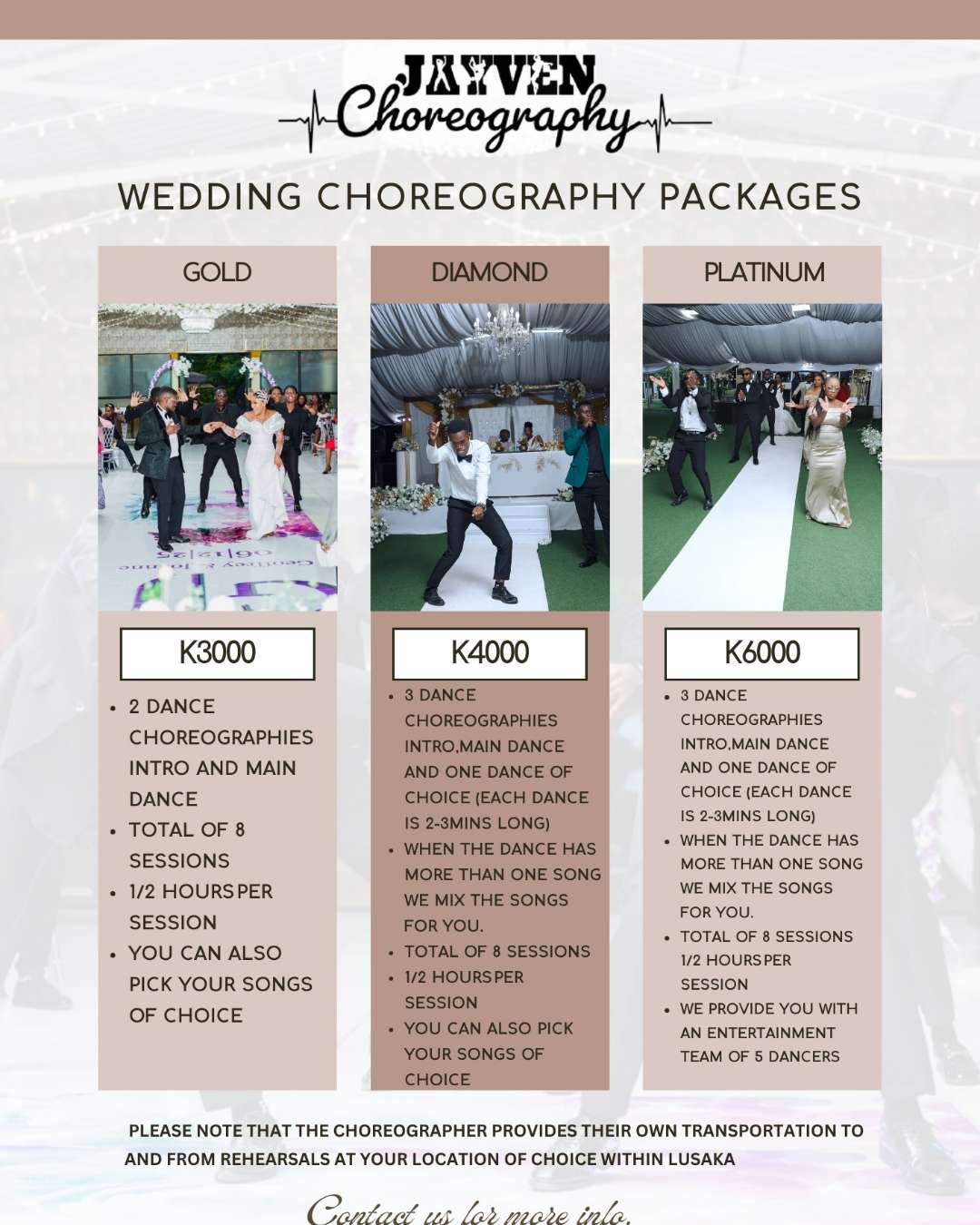 Wedding Dance Choreography Packages