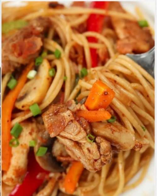 special stir fried spaghetti 