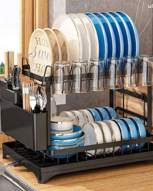 2-Tier black  Dish Rack & Drainer