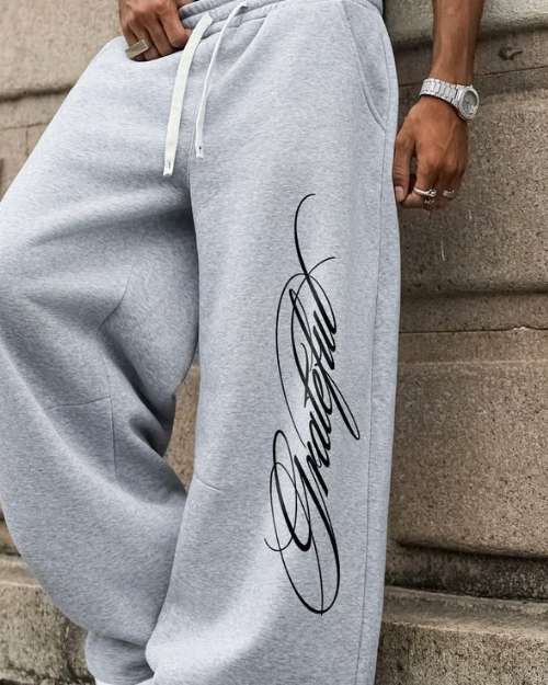 Men's Gray Grateful Joggers