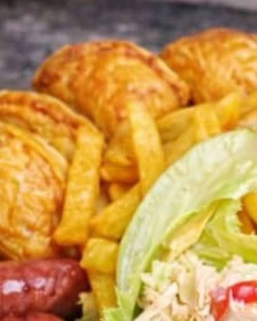 Beef Pies with Fries and Salad