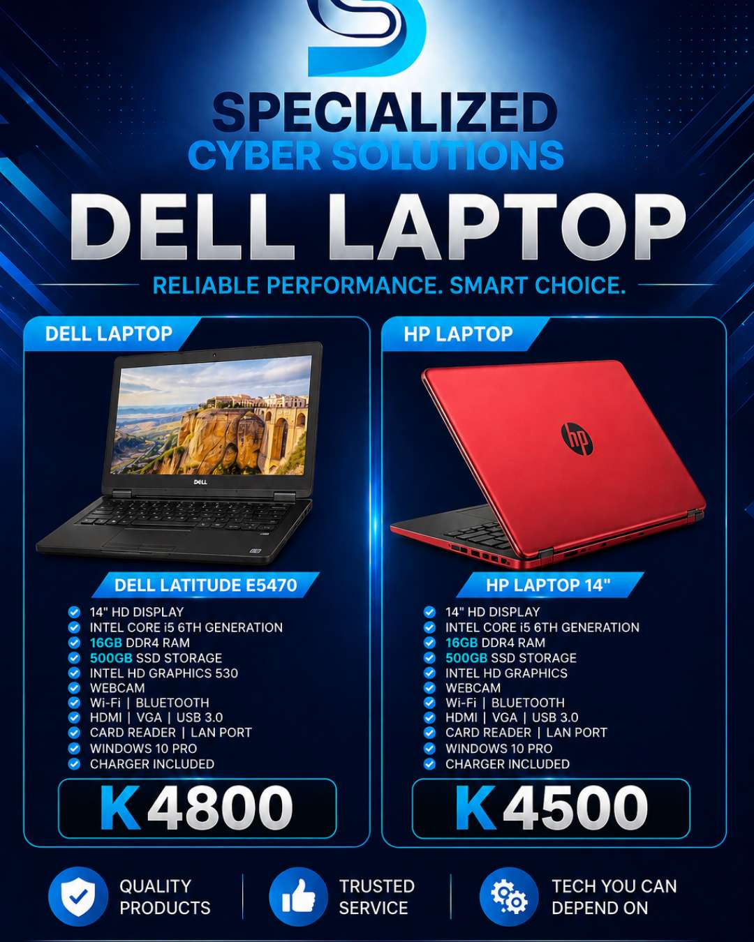 Dell Latitude E5470 and HP 14" Laptops