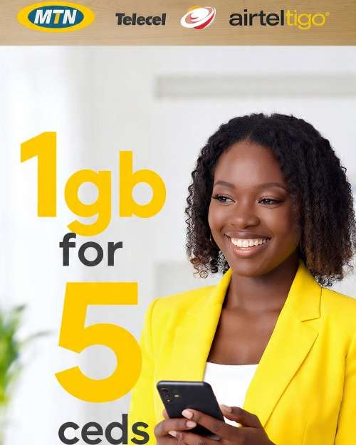 1GB Data Bundle for MTN, Telecel, and AirtelTigo