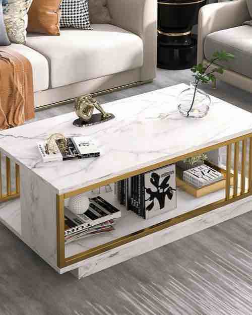Luxury Marble and Gold Center Table