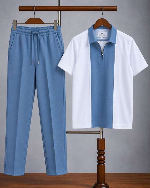 Men's Two-Piece Polo Shirt and Trousers Set