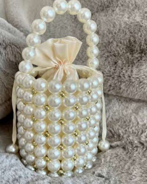 Handmade Pearl Bead Bag