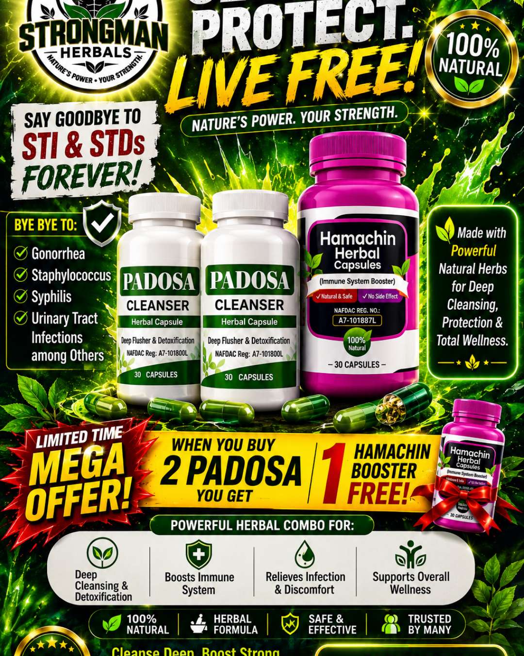 Padosa Cleanser & Hamachin Booster Herbal Capsules