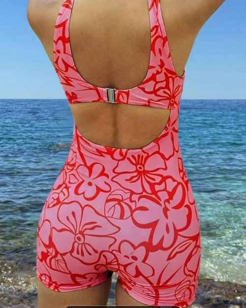 Women's Floral Print One-Piece Swimsuit