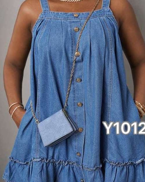 Women's Denim Knee-Length Dress
