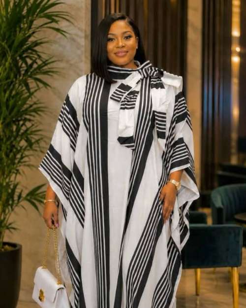 Striped Bubu Dress with Scarf