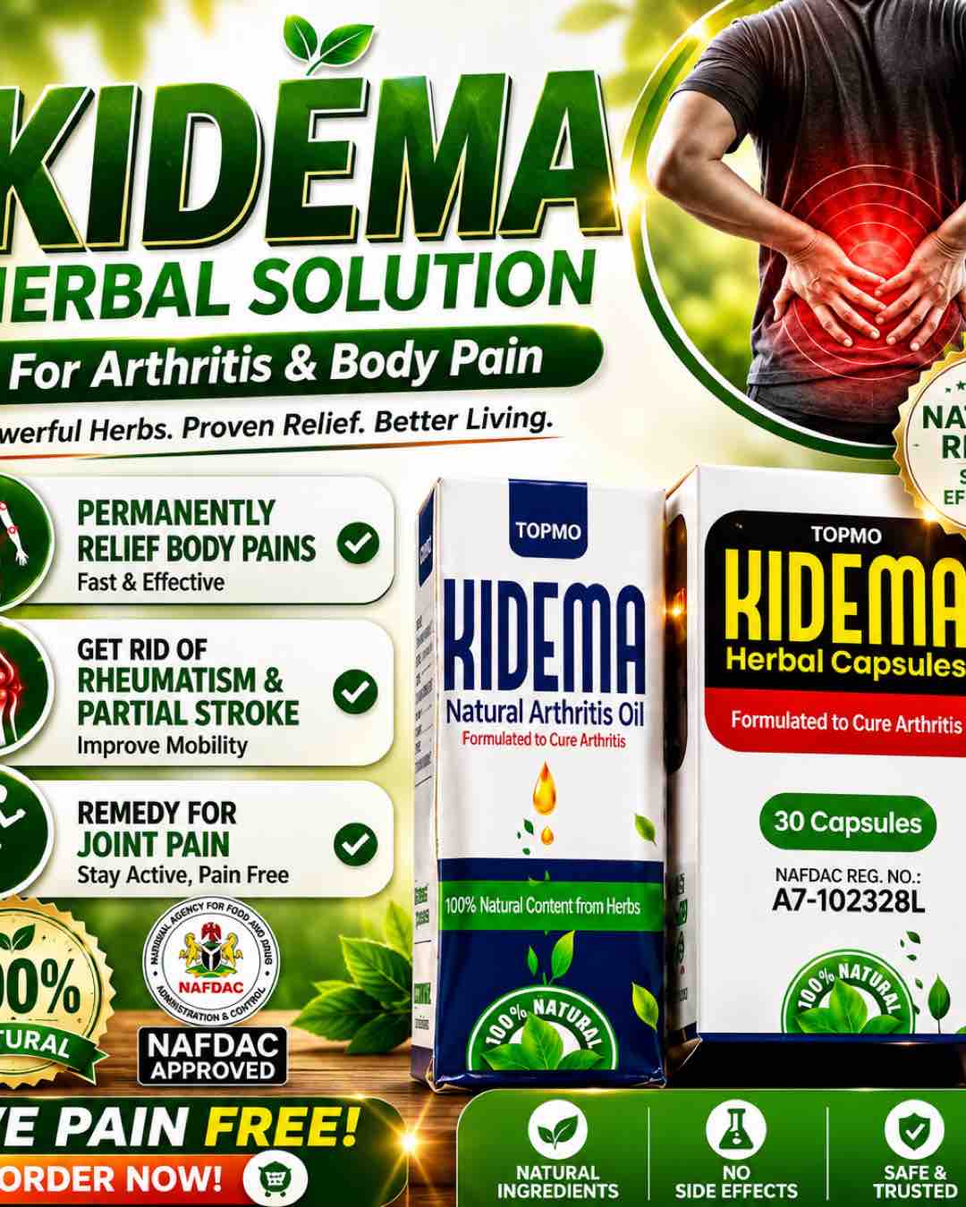 Kidema Herbal Capsules and Natural Arthritis Oil