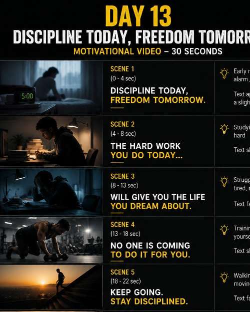 Motivational Video: Discipline Today, Freedom Tomorrow