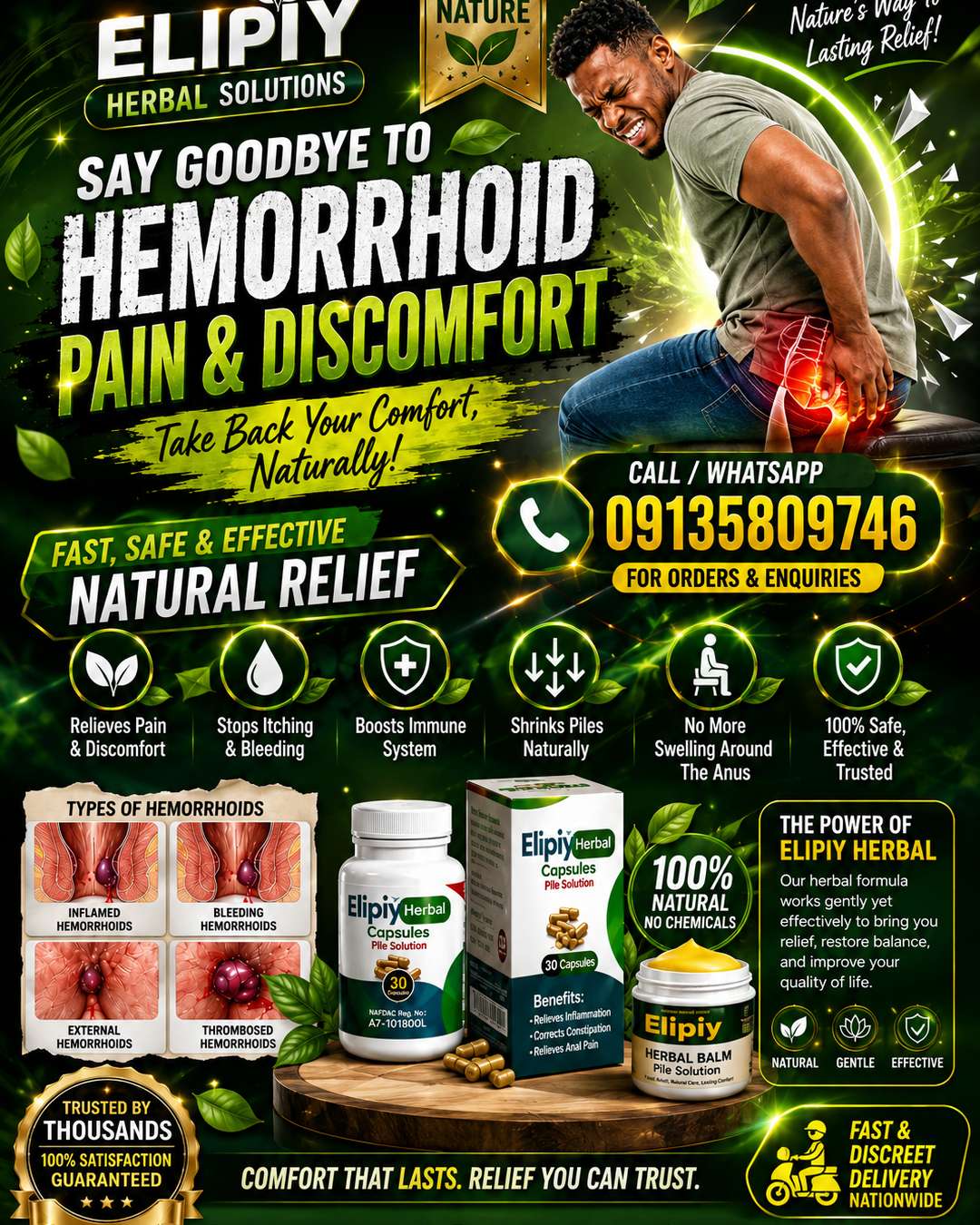 Elipy Herbal Piles Solution Capsule and Balm