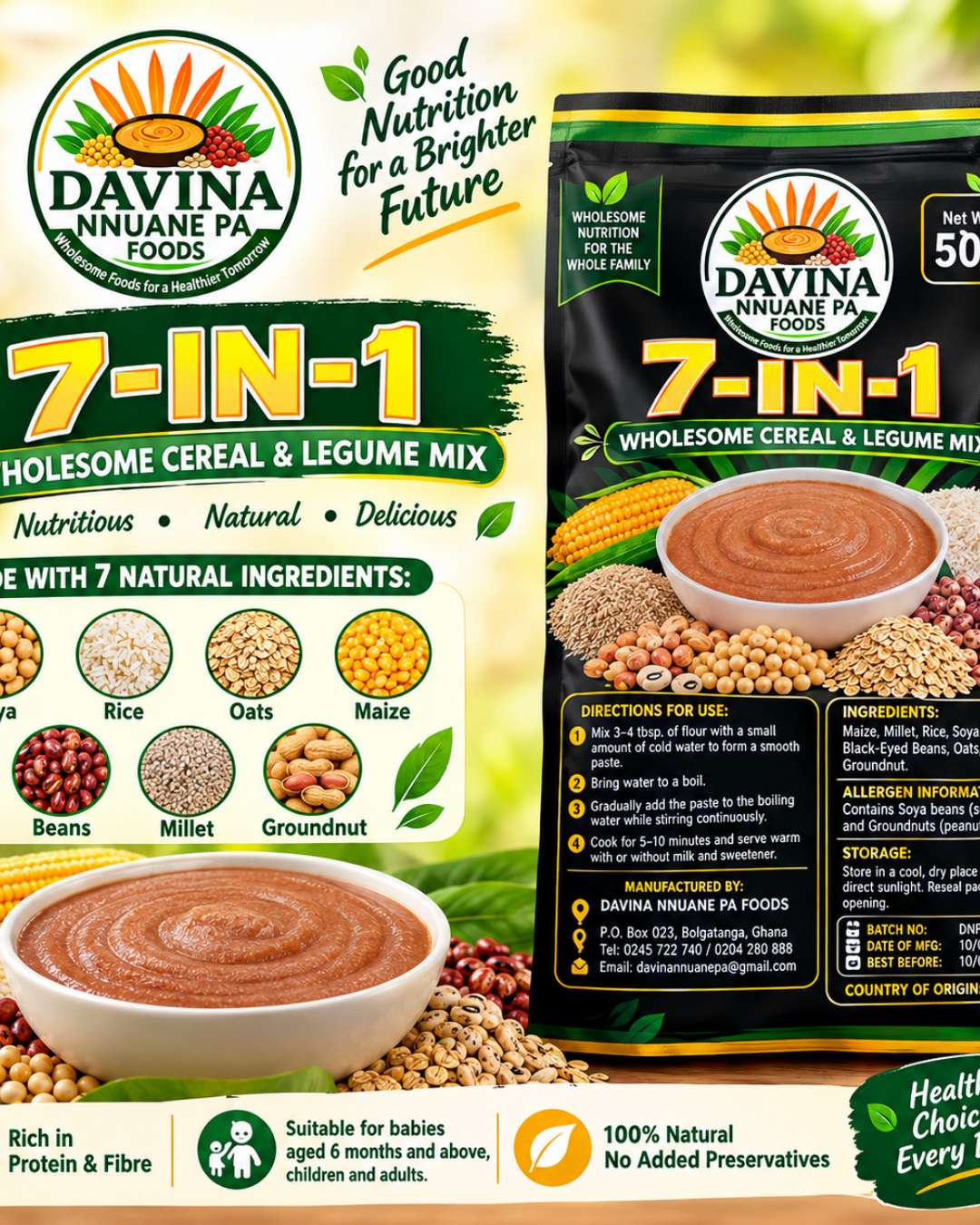 Davina Nnuane Pa Foods 7-in-1 Wholesome Cereal & Legume Mix