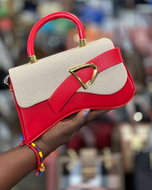 Red and Beige Handbag