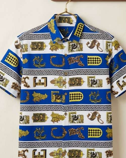 Men's Patterned Short-Sleeve Shirt