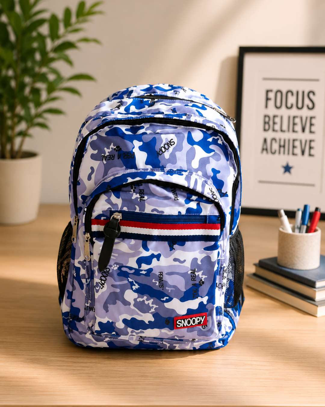 Snoopy Camouflage School Backpack