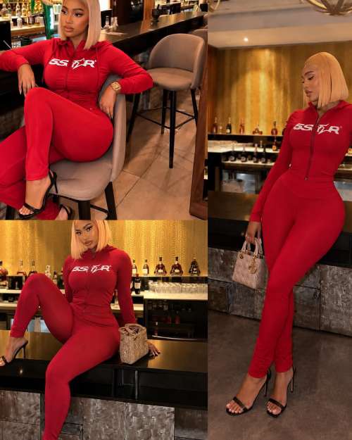 Women's Red Two-Piece Tracksuit