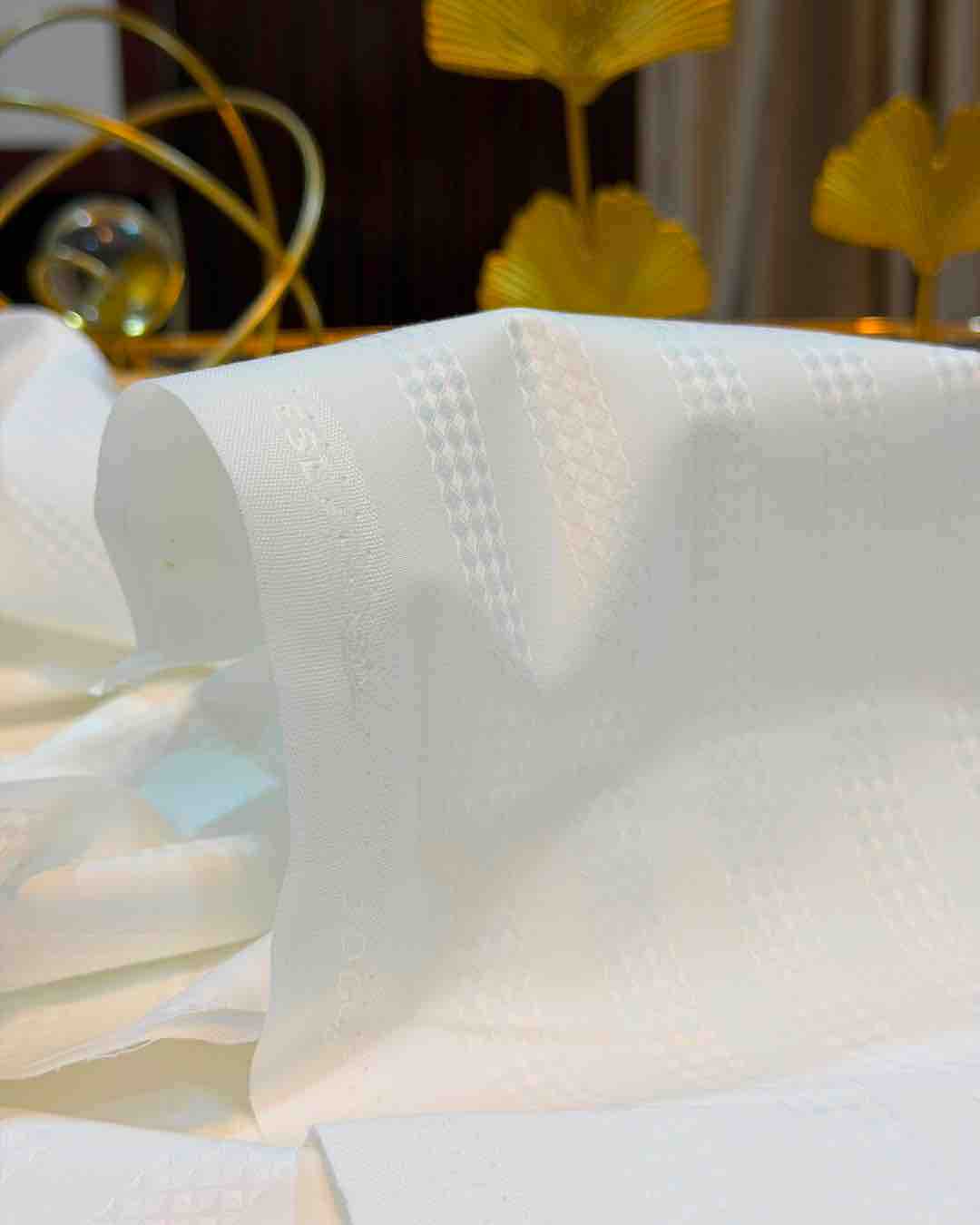 White Patterned Cotton Fabric