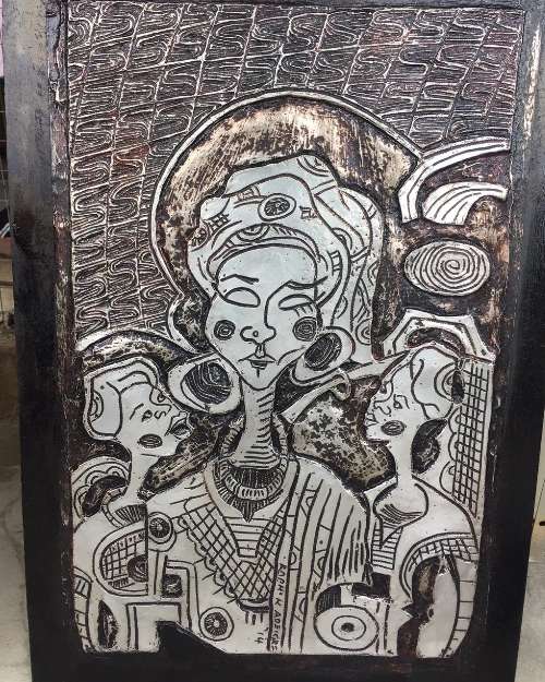 Foil Abstract Artwork of Nigerian Woman