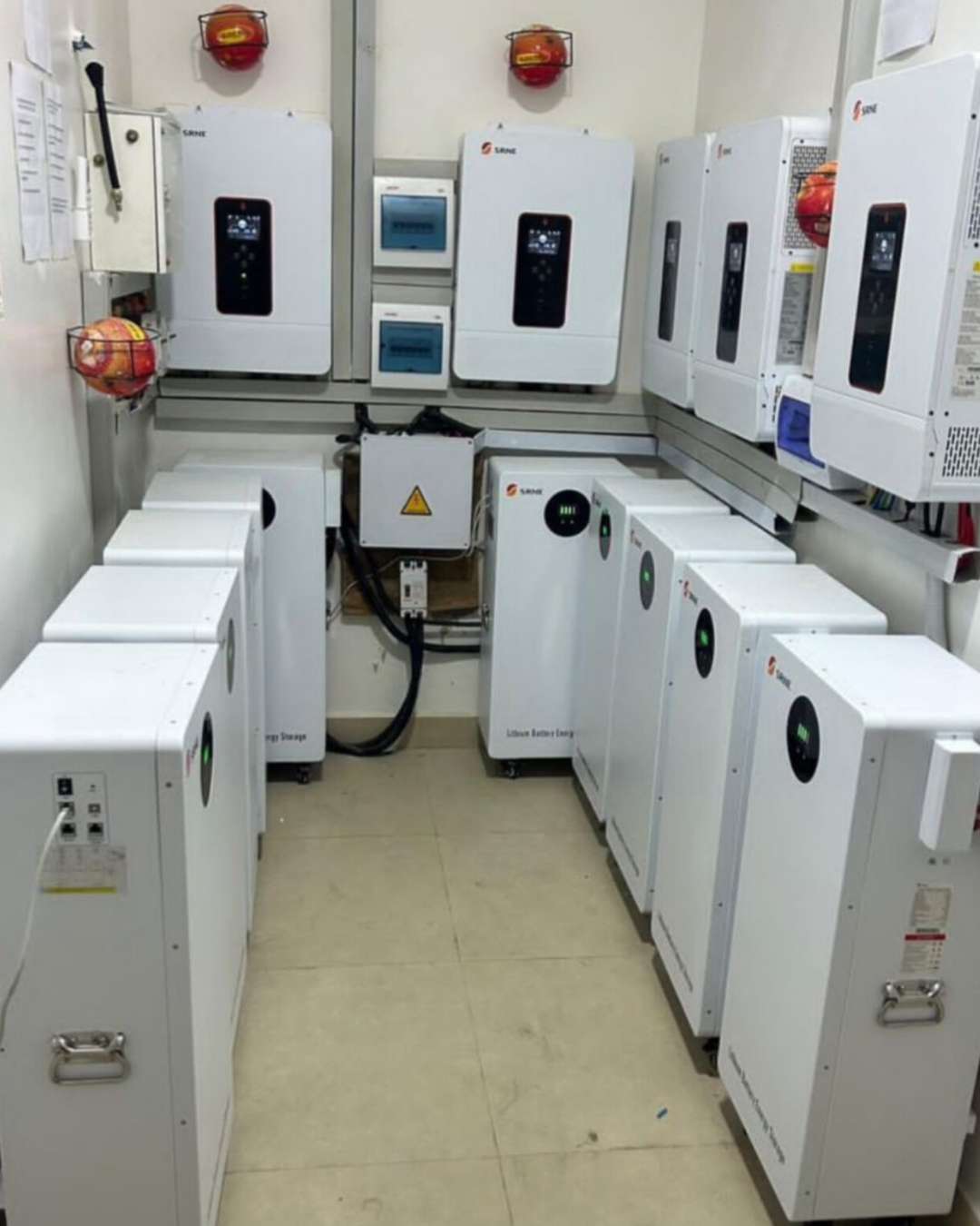 Solar Power System with Inverters and Batteries