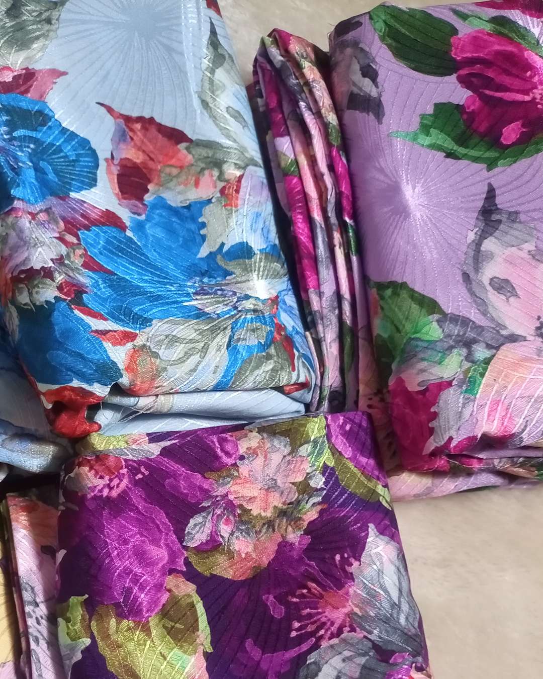 Printed Floral Silk Fabric