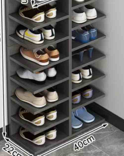 Gray Shoe Rack with 18 Slots