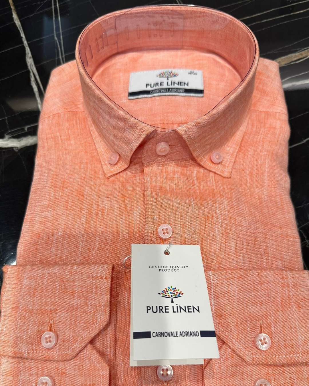 Men's Pure Linen Button-Down Shirt