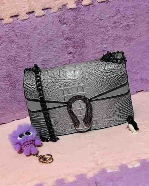 Aldorias Amara Crocodile Embossed Handbag