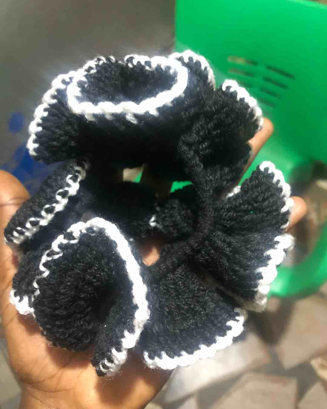 Black and White Crochet Scrunchies