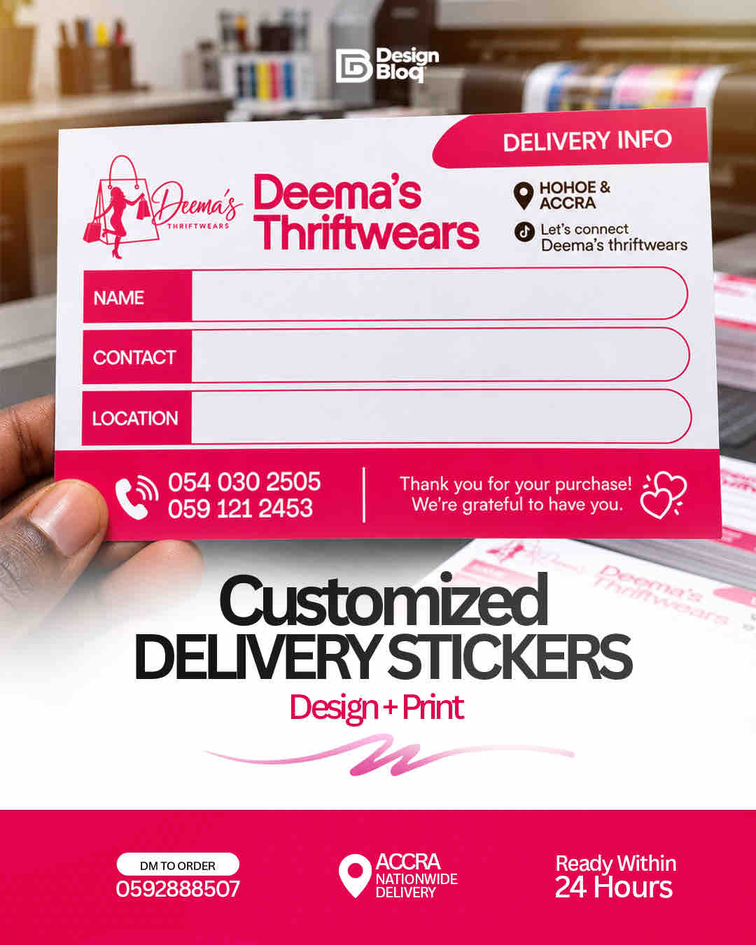 Customized Delivery Stickers