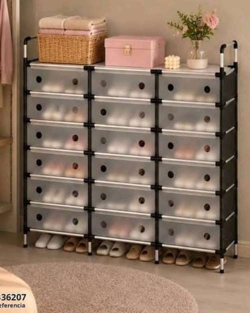 Modular Shoe Rack with Translucent Doors