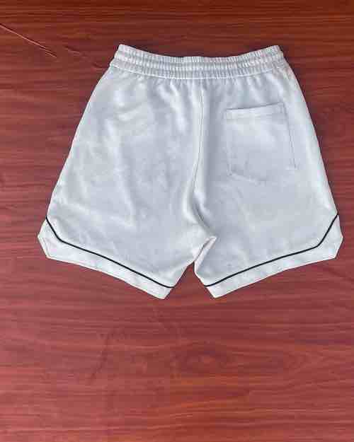 White Athletic Shorts with Black Trim