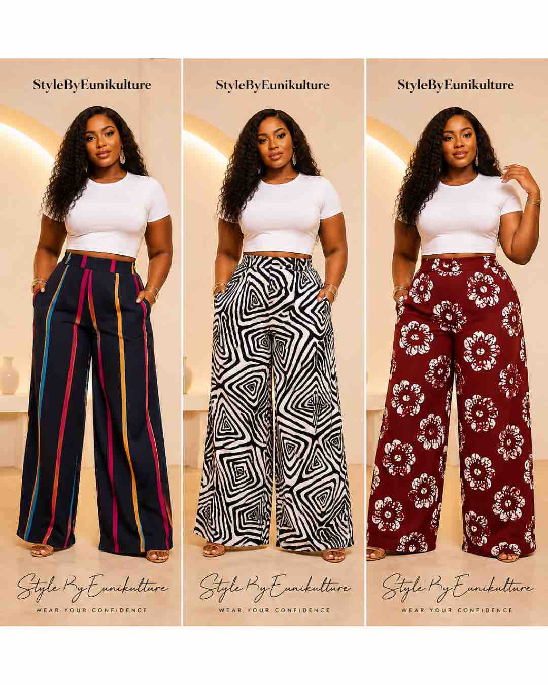Women's Ankara Print Wide-Leg Trousers