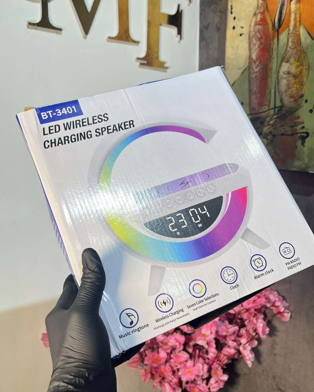 LED Wireless Charging Speaker with Alarm Clock