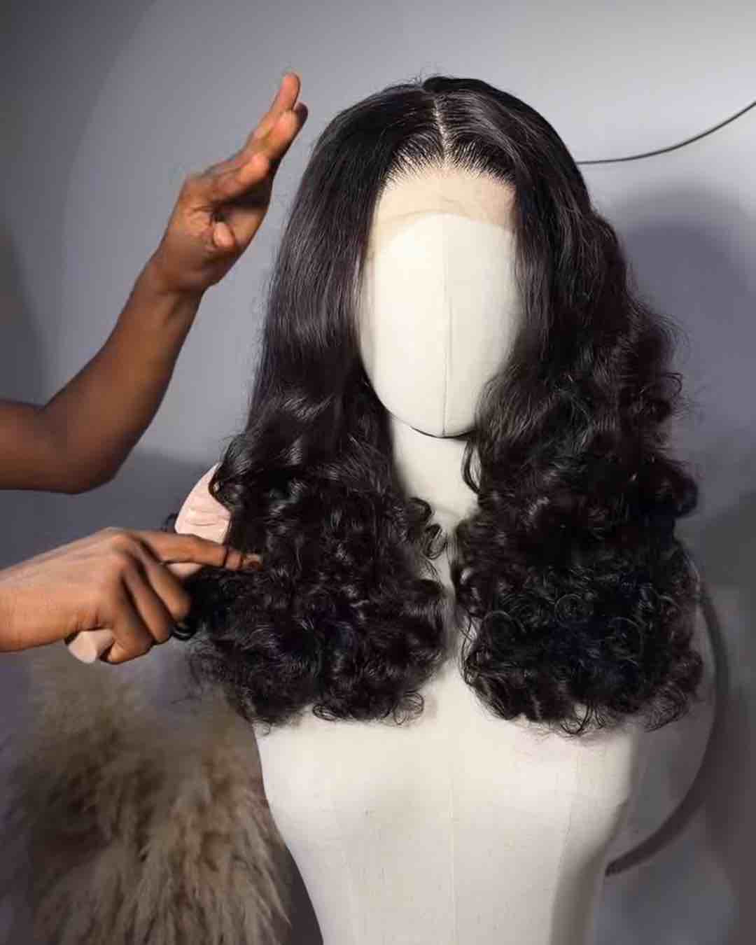 20-inch Bouncy Human Hair Wig