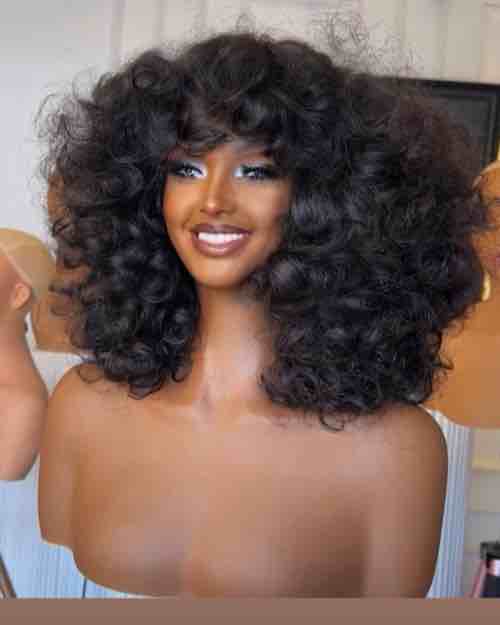 12-inch Curly Wig with Bangs
